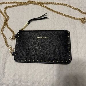 Bandolier Black Wristlet with Gold Accents